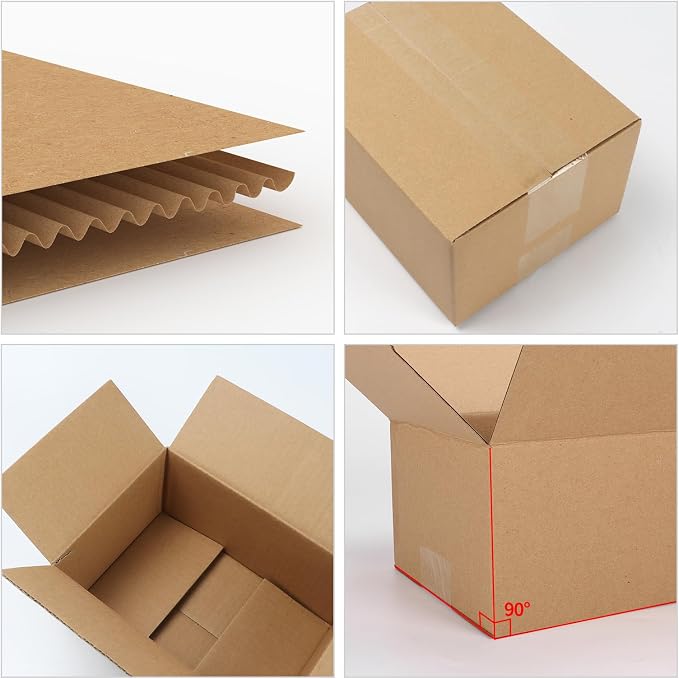 12x9x4 Shipping Boxes Set of 40, Brown Kraft Corrugated Cardboard Small Boxes Mailers for Business Packaging Box