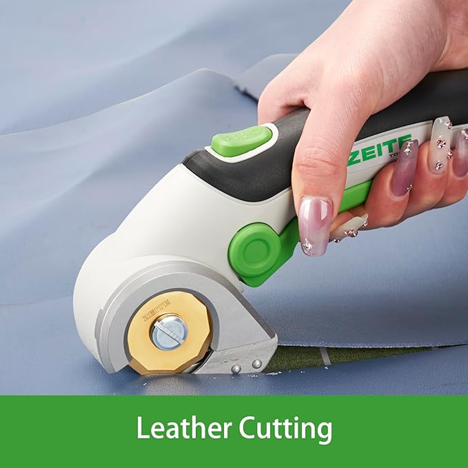 ZEITE 4V Electric Cardboard Box Cutter,Cordless Scissors with Titanium Coated HSS Blades,Ideal for Cardboard Recycling,Leather Carpet Fabric Cutting,Sewing,Crafting,Gifts for Men & Women,Color Box