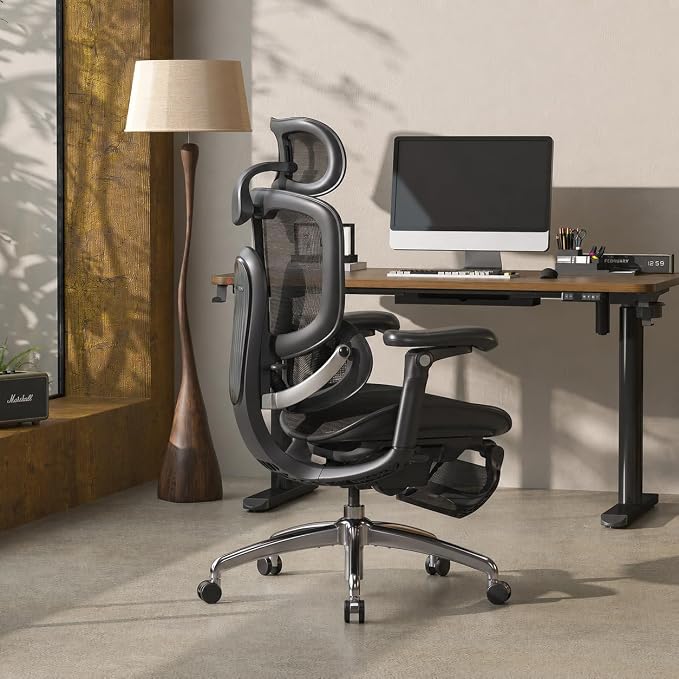 SIHOO Doro C300 Pro V2 Ergonomic Office Chair with Footrest, 2 Packs, Black | Full-Body Adaptive Support, 8D Armrests & Breathable Mesh, Comfy High Back Computer Desk Chair for Long Hours, 135° Recline