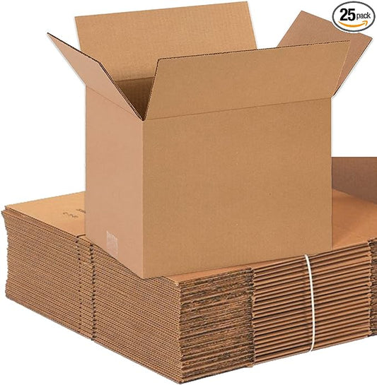 AVIDITI 14 x 10 x 10 Corrugated Cardboard Boxes, Medium 14"L x 10"W x 10"H, Pack of 25 | Shipping, Packaging, Moving, Storage Box for Home or Business, Strong Wholesale Bulk Boxes, Kraft