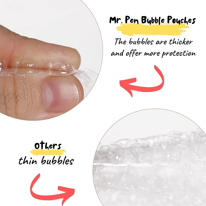 Mr. Pen- Bubble Pouches Wrap, 4x6 Inches, 100 Pack | Double-Walled Bubble Cushioning Bags for Fragile small Items, Packing, Shipping, Storage and Moving