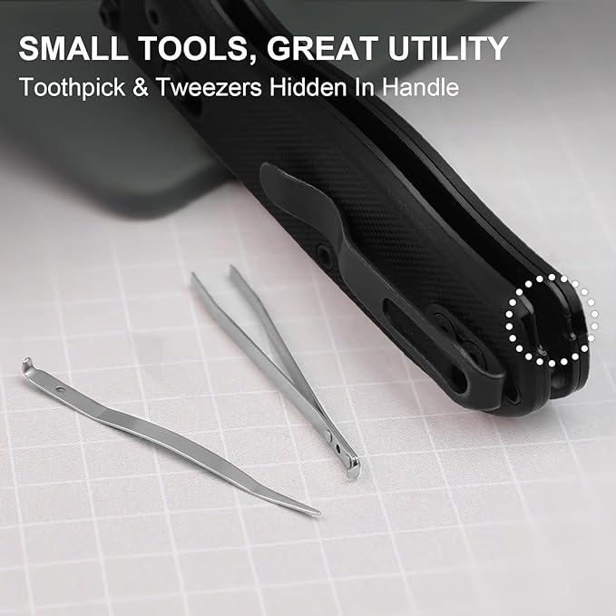 Kizer Uti Bear(Tool-Free Version) Folding Utility Knife, Quick Change Box Cutter EDC knife with 5PCS Razor Blades, Clutch Lock & Pocket Clip Small Pocket Knives for Men Women V3619JM2