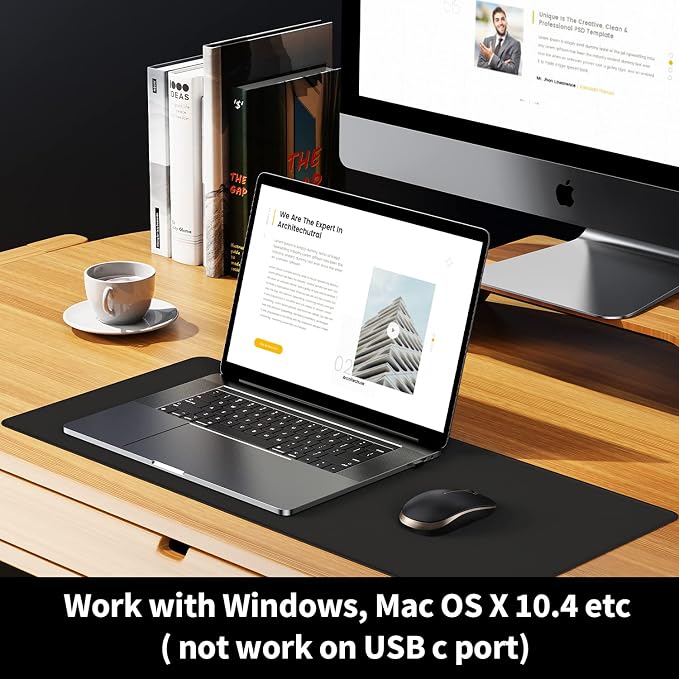VssoPlor Wireless Mouse, 2.4G Slim Computer Laptop Mouse, Black and Gold | Portable Mouse, Plug & Play USB Nano Receiver, Quiet Silent Optical Mice for Notebook, PC, Laptop, Computer, Windows, Mac