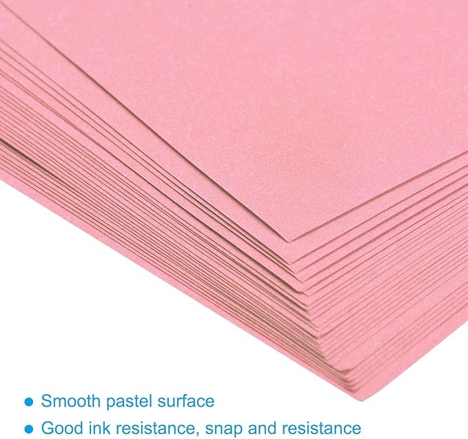 MECCANIXITY 100 Sheets Colored Copy Paper 8.3 x 5.8 Inch Printer Paper 80gsm Light Pink for Office Printing, Document Copying, Invitations, Forms, Art Projects