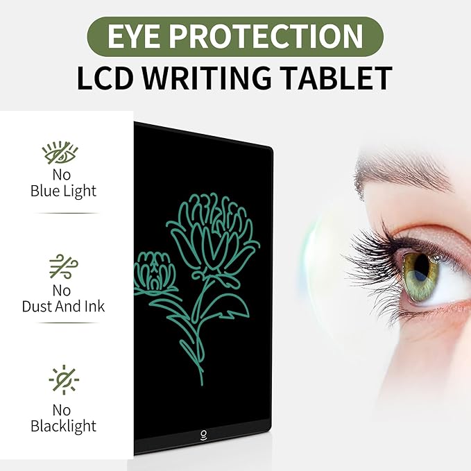 LCD Writing Tablet for Adults: 9.5 inch with Leather Case Reusable Erasable Notepad