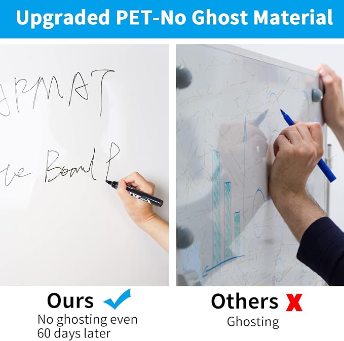 AFMAT Whiteboard Sticker, 17.3" x 36" Dry Erase Wallpaper, Peel and Stick White Board for Wall, Stain-Proof Whiteboard Contact Paper Roll, Dry Erase Board Stick on for Office/Classroom, 1 Marker WS40