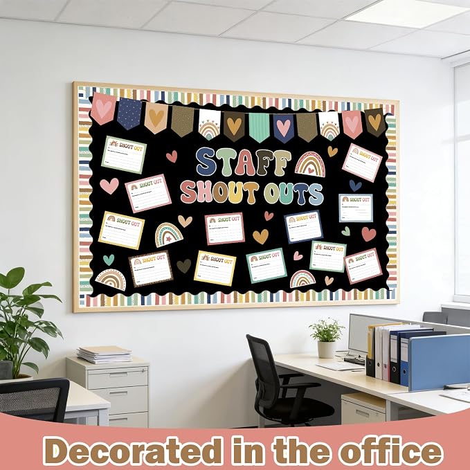 Employee Recognition Bulletin Board Decor - 20 Paper Cutouts Expressing | Appreciation and Acknowledgment, Perfect for School, Classroom, and Office Wall Decor (Bohemia)