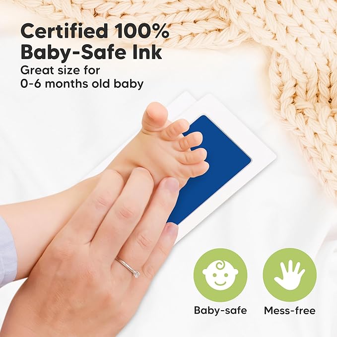 4-Pack Inkless Baby Hand and Footprint Kit - Mess Free Ink Pad for Newborn Keepsake, Dog Nose & Paw Print Kit, Clean Touch Ink Pad for Baby Hand & Footprints, Ideal New Mom Gifts (Fiesta)
