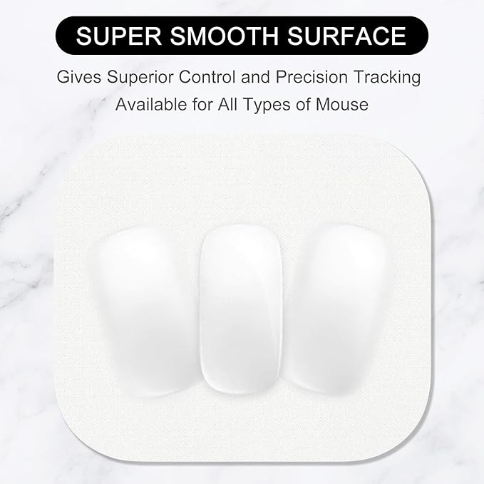 Hsurbtra Mouse Pad, Premium-Textured Small Square Mousepad 8 x 9 Inch White, Thick 3 mm Anti-Slip Waterproof Rubber Pretty Cute Computer Mat for Office Home Gaming Laptop Men Women Kids
