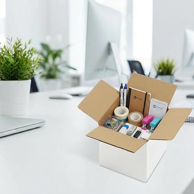 HORLIMER 40 Pack 6x6x6 Shipping Boxes, White Corrugated Cardboard Box for Mailing, Packaging, Small Business