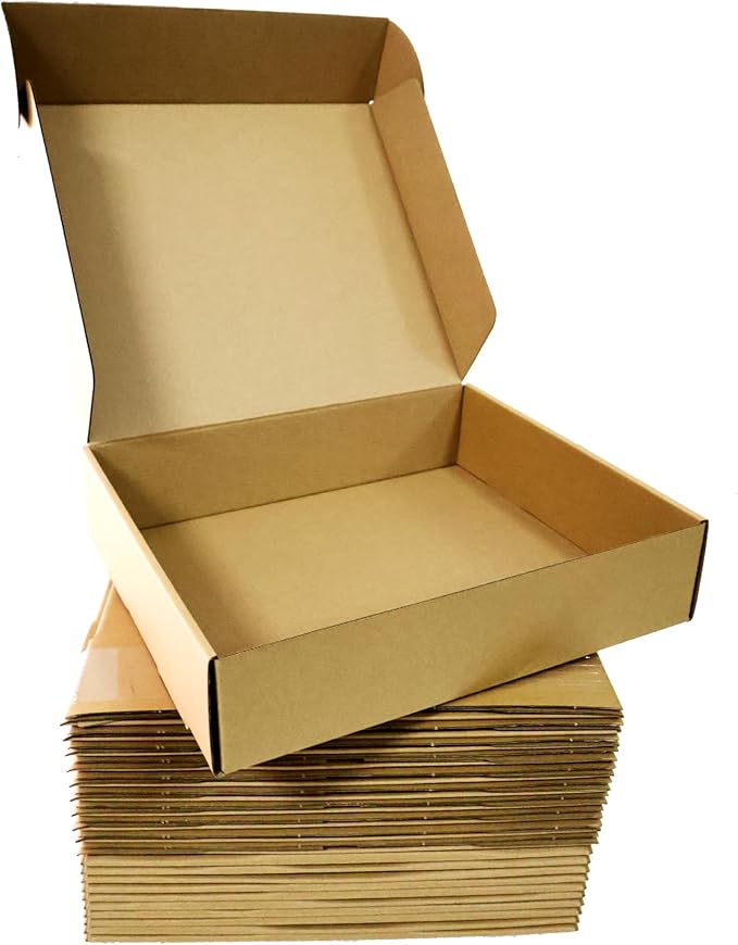 Shipping Boxes Corrugated Cardboard Mailer Boxes Literature Mailer for Packaging Small Business Craft Gifts Giving Products (Brown, 13x11x3)