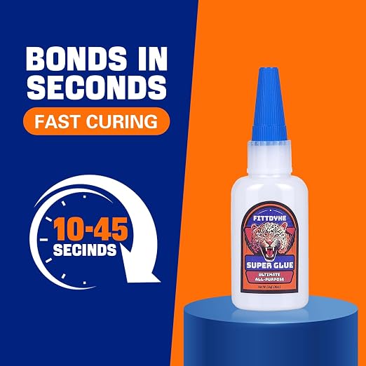 Super Glue Clear 30 g(1.06 oz.), Strong Fast Drying Waterproof Liquid Adhesive for Plastic, Metal, Wood, Rubber, Ceramic, Leather Repair,Rhinestone Jewelry, DIY Crafts Glue for the Office