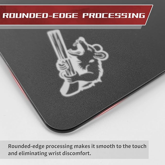 Glass Gaming Mouse Pad 320mm x 360mm FPS Game Special Tempered Glass Durable 3mm Thickness Accurately and Quickly Shoot Opponents (320mm x 360mm, Black)