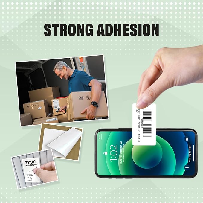 iDPRT 2"X1" Direct Thermal Label for Barcode Postage Address, 800pc Barcode Labels, Compatile with SP460BT Label Printer