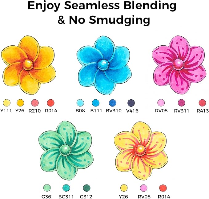 Ohuhu Alcohol Markers 48 Colors Brush& Soft Chisel AP Certified Refillable | Dual Tips Drawing Markers for Artists Beginners Adults Cozy Coloring Illustration Sketching, Honolulu 2S