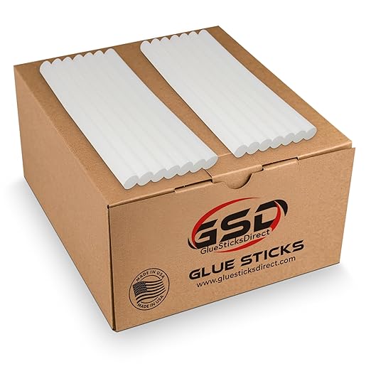 Economy® Full Size Hot Melt Glue Sticks for Glue Gun - Bulk 10in Clear - Great for Art, Craft & Repairs - 7/16" X 10" (Approx 125 Sticks, 7lbs Pack) - Made in USA
