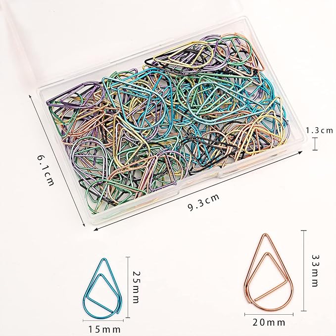 Multicolor Paperclips Metal Paper Clips Colored Paper Clamp Note Clips for School Office Wedding (100 Pieces)