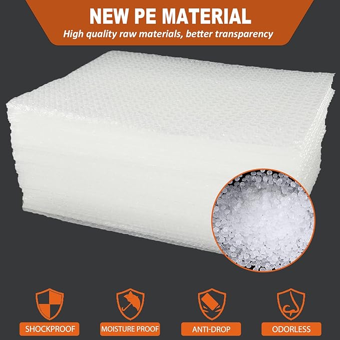 50Pcs Bubble Pouches Wrap Bag, 12''x16'' Double Wall Shockproof Bubble Bags, Clear Bubble Out Bags for Packing, Cushioning Bags for Moving, Shipping and Packing