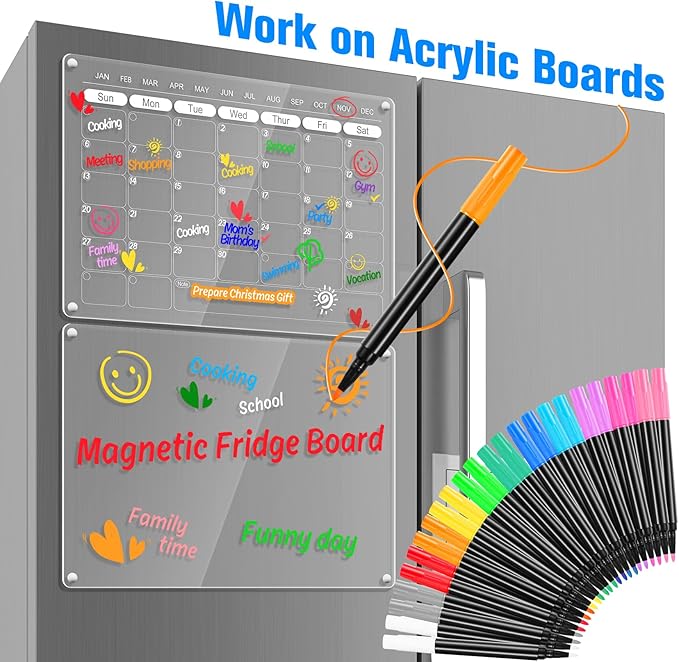 24 Liquid Chalk Markers 12 Colors for Acrylic Calendar Planning Board LED Note Board Glass Dry Erase Board Whiteboard Wet Erase Markers for Window Mirror, 1mm Fine Points, for Easter Holidays