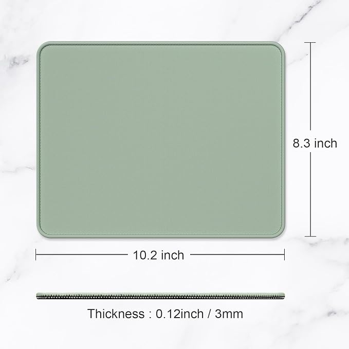Hsurbtra Mouse Pad, Premium-Textured Square Mousepad 10.2 x 8.3 Inch, Stitched Edge Anti-Slip Waterproof Rubber Pretty Cute Computer Mat for Office Gaming Laptop Women Kids Bean Green
