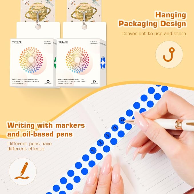 0.25 Inch Small Round Stickers Dot Stickers, 2000 PCS Color Dots | 1/4 Inch Small Round Color Coding Labels Stickers, 2 Rolls Colorful Dots for Organization, Color Code Stickers for Classroom
