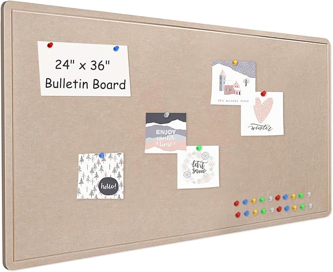 Cork Board Alternative, Decorative Foldable Felt Bulletin Board 36 * 24Inches, Alternative Photo Board Self-Adhesive Vision Board, Decorative Pin Board (Rectangle Dark Camel)