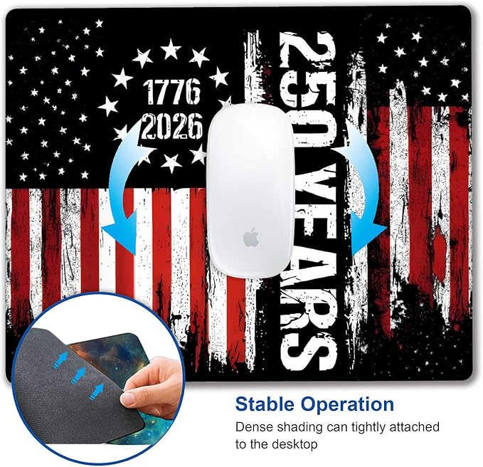 The 250th Anniversary of the United States Customized Mousepad Non-Slip Rubber Base Mouse Pads for Computers Laptop