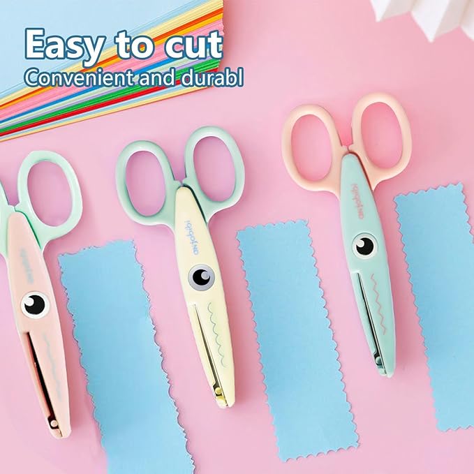 Scissors for Crafting (3-Pack)-Decorative Pattern Edge Craft Scissors,Suitable for Fun DIY Scrapbooking Crafting Projects for Kids Adults (3 Color)