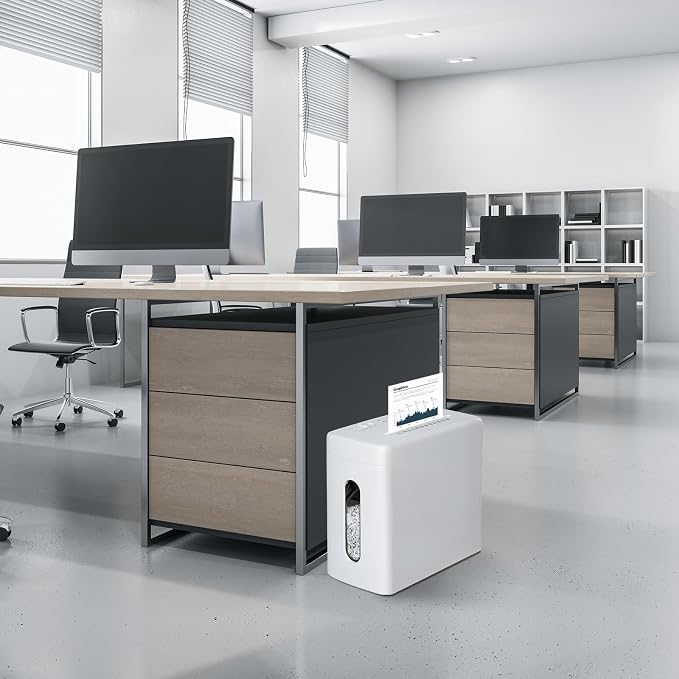Wingwise Ultra Low Noise 40dB Paper Shredder for Home Office White | 10 Sheets, P-4, Cross Cut, 10 Mins Runtime, 2.6 gal