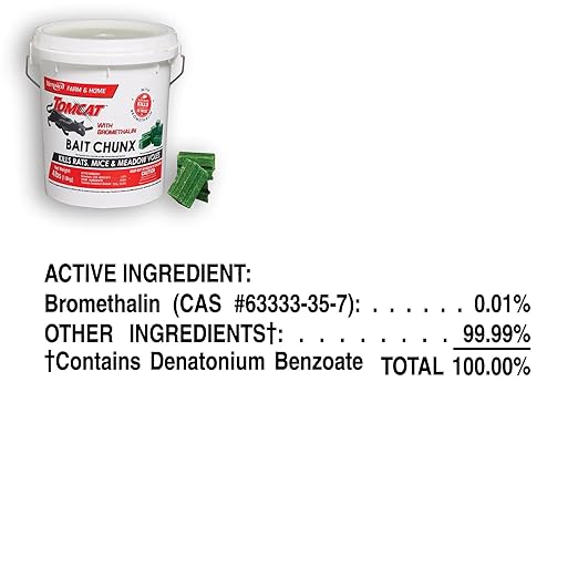Tomcat with Bromethalin Bait Chunx Pail, Rat and Mice Control for Agricultural Use and Professional Applicators, 4.25 lbs.