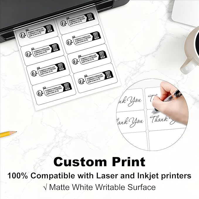 2" x 4" Shipping Address Labels for Laser Inkjet Printer, Mailing Label White for Package or Envelope, Printable Label Sheet 5163 8163 (500 Sheets 5000 Labels)