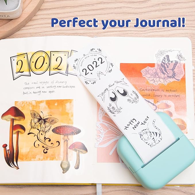 Phomemo White Sticker Paper- for Phomemo T02/T02Pro/Q02E/M02X/Y02C/Q02 Mini Printer, for Study Notes, Photo, DIY, Stickers, Image Time 10 Years, Black on White Sticky Paper, 50mm x3.5m, 3 Rolls