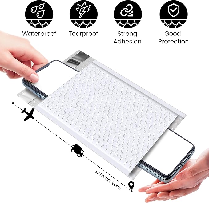 Fuxury Bubble Mailers 6x10 Inch White 50 Pack Padded Envelopes Usable Size 6x9" Thick Mailing Envelopes Bubble Opaque Padded Mailers Shipping Bags for Mailing Jewelry Makeup Small Business#0