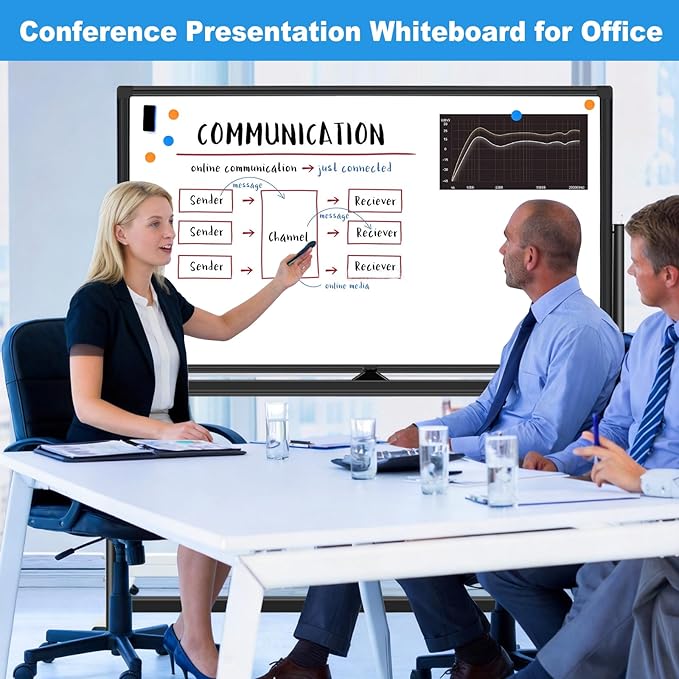 Magnetic Dry Erase Board with Stand, Double-Sided 36"x24" White Board with Stand, Mobile Whiteboard Rolling Whiteboard on Wheels for Kids & Adults, 2 Eraser, 10 Markers, 12 Magnets