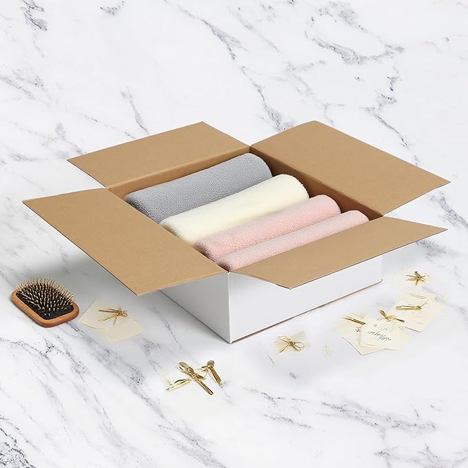 EXYGLO 15 Pack 12x10x4 Shipping Boxes for Small Business, White Corrugated Cardboard Small Box for Packaging, Moving, Mailing, and Storing