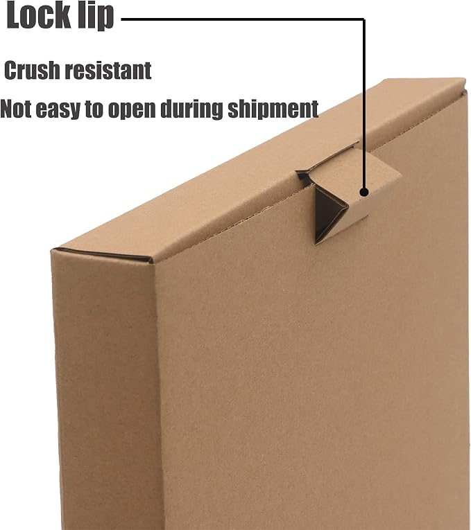 20 Pack 9.25"x 9.4"x 1.5" Flat Shipping Boxes, Brown Kraft Corrugated Cardboard Mailer Boxes, Recycable, Mailing and Storing