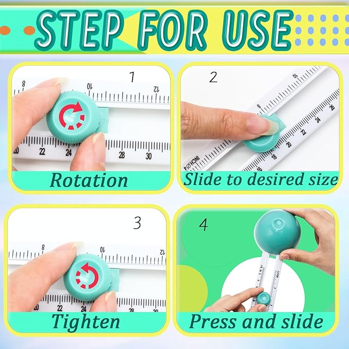 Circle Cutter, Paper Circle Cutter, Craft Circles Cutters for Crafts, Circular Paper Cutters, Adjustable Circles CutterTool for Papers, Compass Cutting Tool, Cutting Diameter 4'' to 12.5''