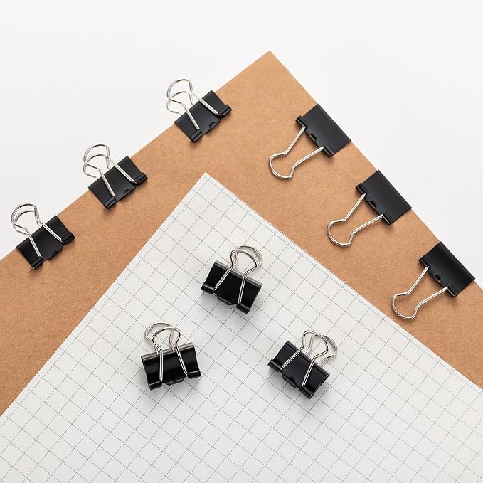 120 Pack Mini Binder Clips, Binder Clips, Small Paper Clips 15mm 5/8 Inch. Micro Size Office Clips for Home School Office and Business (Black)