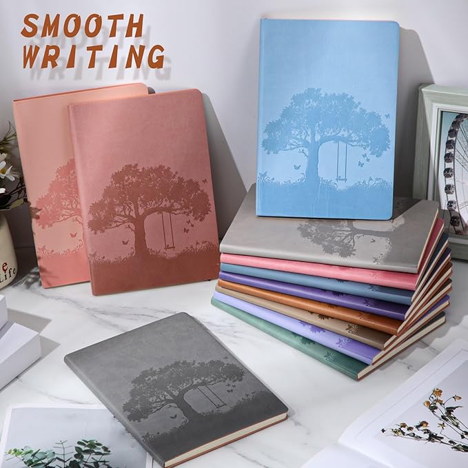 TaoBary 24 Pcs Employee Appreciation Gift A5 PU Leather Journals Bulk Colorful Tree Lined Journal Notebook Soft PU Leather Cover Ruled Writing Notebook for Office School Teacher Nurse (Classic Colors)