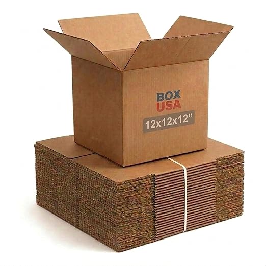BOX USA Cube Shipping Boxes 12"L x 12"W x 12"H (25-Pack) - Corrugated Cardboard Box for Moving, Mailing, Packing, Packaging and Storage