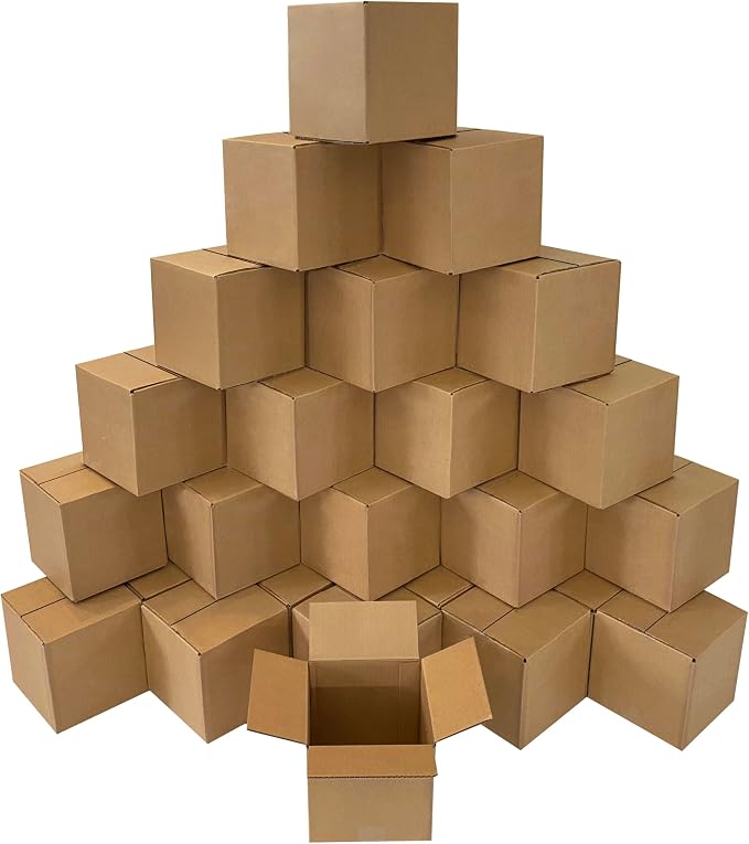 Corrugated Mail & Shipping Boxes, 6 x 6 x 6 inch, 25 Pack