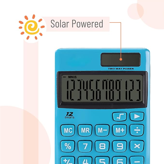 Mr. Pen- Standard Function Calculator, 12 Digits, Solar Calculator, Basic Office Calculators (Pack of 2)