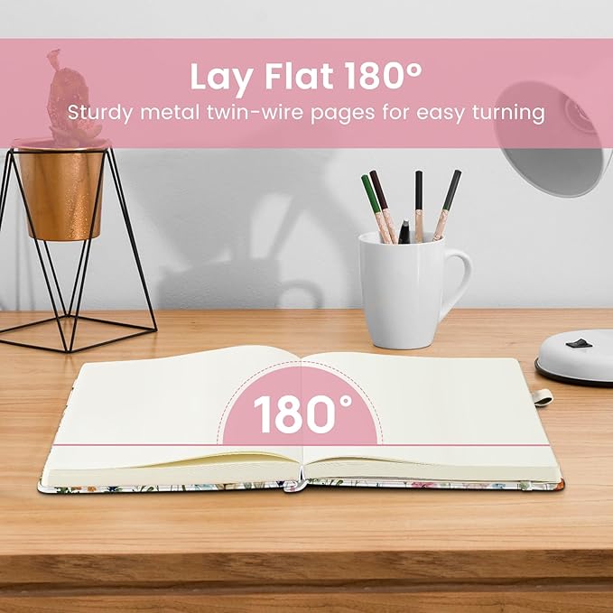 Taja Blank Journal Notebook for Women & Men, Hardcover Leather Journal for Writing, Sketch Book, A5 Plain Paper Notebook for Drawing & Sketching, Perfect for Office School Home Supplies, Garden