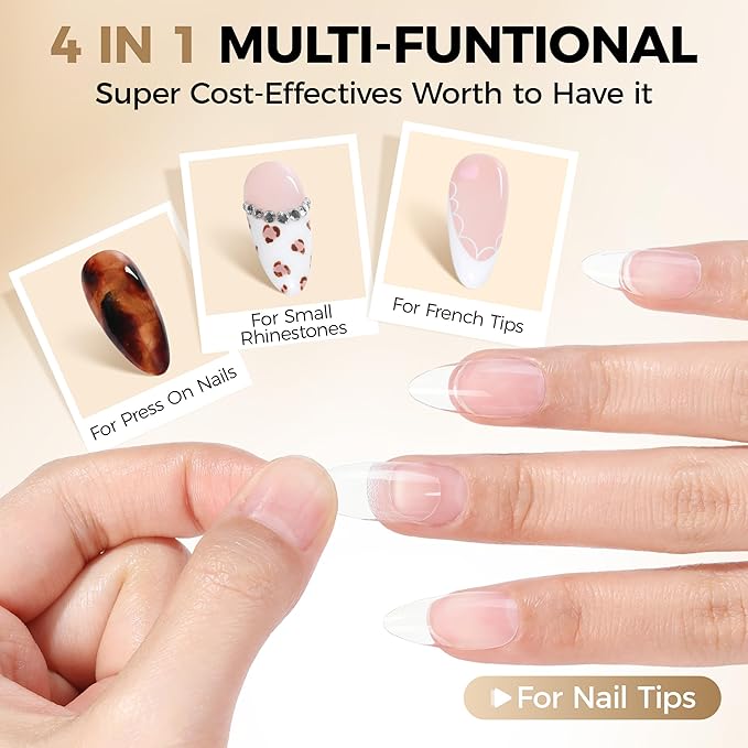 UNA GELLA Strong Nail Glue Gel, 15ml*2pcs No U V/Lamp Needed Nail Gel Glue, Quick Air Dry Semi Solid False Nail Glue, Super Strong Nailglue For Press Ons Acrylic Nails Tips Extension DIY Kit