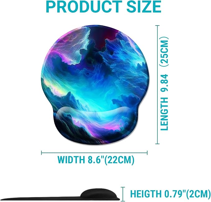 Hancynir Galaxy Ergonomic Gel Mouse Pad with Wrist Support Offce Desk Decor | Cute Mouse Pads Wrist Rest, Comfortable Computer Mousepad, Non-slip PU Base, for Gaming Laptop Work Home Accessories Supplies