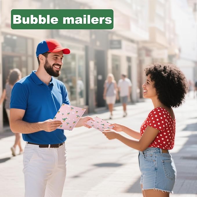 50 Pack Bubble Mailers 6x9 Inch,Self Sealing Adhesive Padded Envelopes,Waterproof Cute Bubble Mailers,Cushioning Shipping Envelopes for Packaging, Mailing, Gifts, Small Business