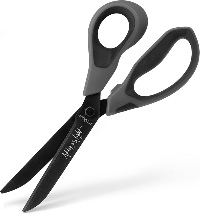 Ashton and Wright - Titanium HD - Heavy Duty Scissors for Office, Home, Kitchen and Craft - 210mm / 8” - Titanium Coated Blades (Gray, Right Handed)