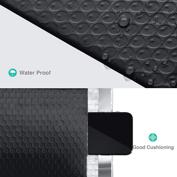 GSSUSA Bubble Mailers 6x10" Usable Size 6x9" Black Bubble Mailer 50 Pack Padded Envelopes Small Packaging Mailing Envelope Bags Shipping Bag Bulk Pack Self Seal Package Mail Packing Business Supplies