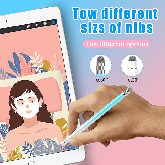 Bopomofo 2PCS Stylus Pen for Touchscreen,High Sensitivity & Precision | Metal Barrel,Fiber Tip,No Charging,Compatible with iPhone iPad Android Microsoft Surface Nintendo Switch Touch Screen