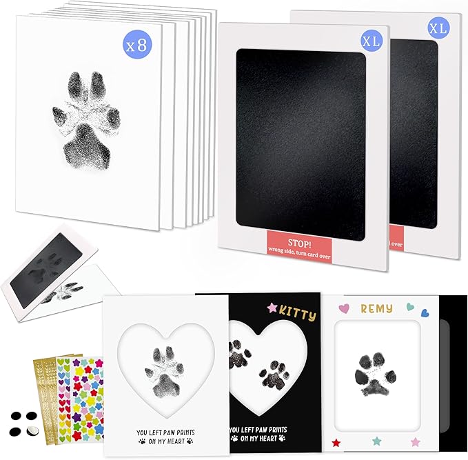 MYPAWLETS Paw Print Kit,Clean Touch/Inkless Ink Pad for Dog/Cat Pawprints,Paw Print Stamp Pad for Dogs,Dog Paw/Nose Print Kit Keepsake,Pet Paw Print Impression Kit with Frame,Gifts for Pet Parents-2L